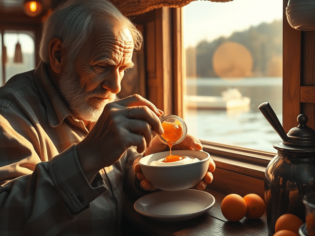 OPA EN HET TOETJE MET ABRIKOZENJAM